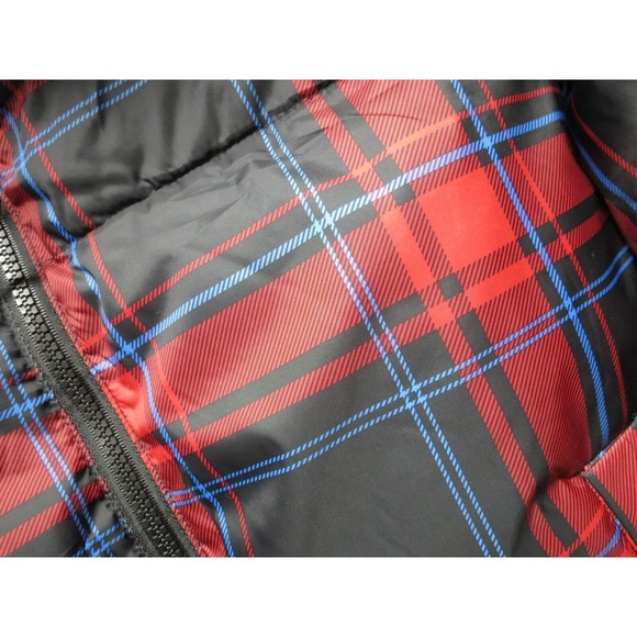 Arizona Juniors Size Small Red Black Plaid Puffer Coat NWT - Picture 2 of 8